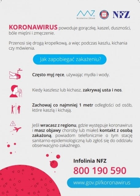 koronawirus plakat - Stan zagrożenia epidemicznego. Zmiany w Fundacji FONIS