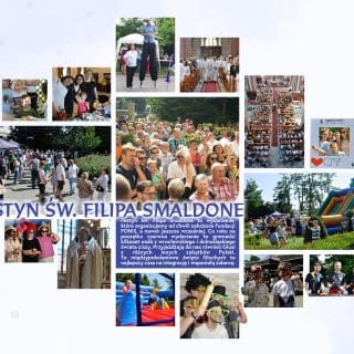 Kolaż zdjęć prezentujących festyn św. Filipa Smaldone organizowany przez Fundację