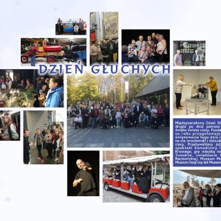 Kolaż zdjęć z napisem Dzień Głuchych